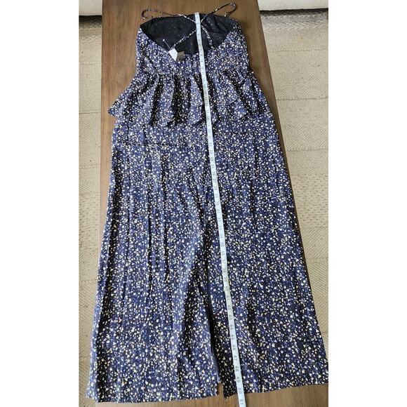 NWT J Crew Ruffle Back Silk Dress in Starry Sky Print Navy sz 6 Maxi Slip Summer - Picture 10 of 14
